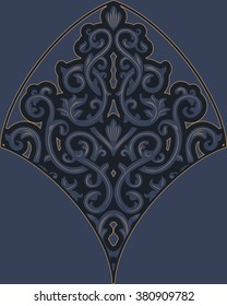 Vintage vector seamless pattern in east style.Place for text.Ornate element for design.Use for decoration wallpaper , design postcards , fabric .