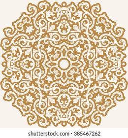 Vintage vector seamless pattern in east style.Place for text.Ornate element for design.Use for decoration wallpaper , design postcards , fabric .