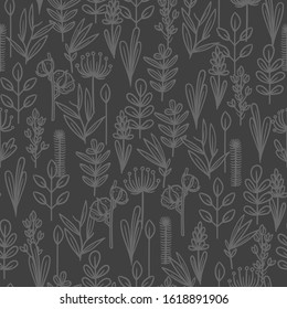 vintage vector seamless pattern with floral elements. summer flower and leaf elements. herbal pattern