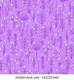 vintage vector seamless pattern with floral elements. summer flower and leaf elements. herbal pattern