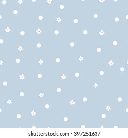 vintage vector seamless pattern with floral elements. summer flower and dots background
