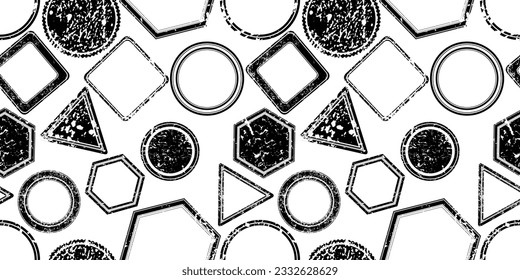 Vintage Vector Seamless Pattern Texture .  Seamless Geometric Shapes in Grunge Style . Endless texture