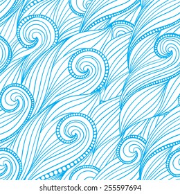 Vintage Vector Seamless Pattern with Waves for Your Business