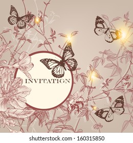 Vintage vector seamless wallpaper with hand drawn  flourishes