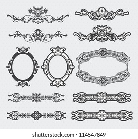 Vintage vector set - calligraphic style decorative elements and page decoration