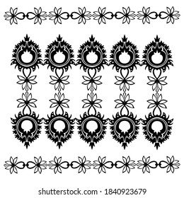 Conjunto vectorial vintage. Elementos decorativos de encaje. Conjunto vectorial de elementos de adorno floral al estilo art deco.
