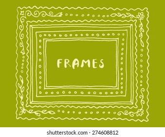Vintage vector set of decorative frames for invitation card, postcard, greeting card