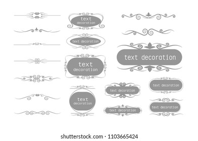 Vintage vector Set. Floral elements for design of monograms, invitations, frames, menus, labels and websites. Graphic elements for design of catalogs and brochures of cafes, boutiques.