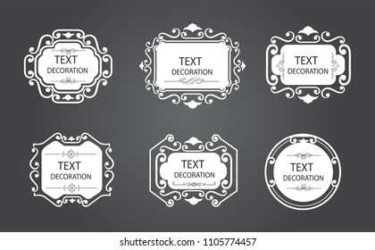 Vintage vector Set. Floral elements for design of monograms, invitations, frames, menus, labels and websites. Graphic elements for design of catalogs and brochures of cafes, boutiques.