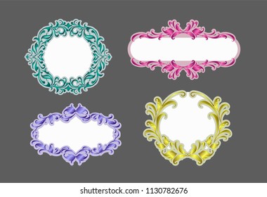 Vintage vector Set. Floral elements for design of monograms, invitations, frames, menus, labels and websites. Graphic elements for design of catalogs and brochures of cafes, boutiques.