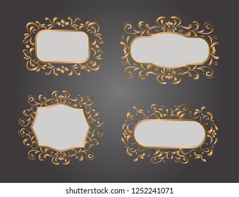 Vintage vector Set. Floral elements for design of monograms, invitations, frames, menus, labels and websites. Graphic elements for design of catalogs and brochures of cafes, boutiques.