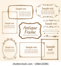 Vintage vector Set. Floral elements for design of monograms, invitations, frames, menus, labels and websites. Graphic elements for design of catalogs and brochures of cafes, boutiques