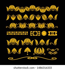 Vintage vector Set. Floral elements for design of monograms, invitations, frames, menus and labels. 
Graphic elements for design of catalogs and brochures of cafes, boutiques. Part 2