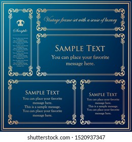 Vintage vector Set. Floral elements for design of monograms, invitations, frames, menus, labels and websites. Graphic elements for design of catalogs and brochures of cafes, boutiques