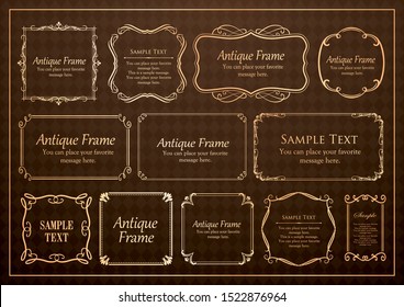 Vintage vector Set. Floral elements for design of monograms, invitations, frames, menus, labels and websites. Graphic elements for design of catalogs and brochures of cafes, boutiques