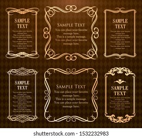 Vintage vector Set. Floral elements for design of monograms, invitations, frames, menus, labels and websites. Graphic elements for design of catalogs and brochures of cafes, boutiques
