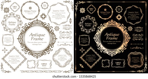 Vintage vector Set. Floral elements for design of monograms, invitations, frames, menus, labels and websites. Graphic elements for design of catalogs and brochures of cafes, boutiques