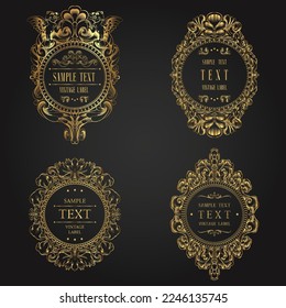 Vintage vector Set. Floral elements for design of monograms, invitations, frames, menus, labels and websites. Graphic elements for design of catalogs and brochures of cafes, boutiques