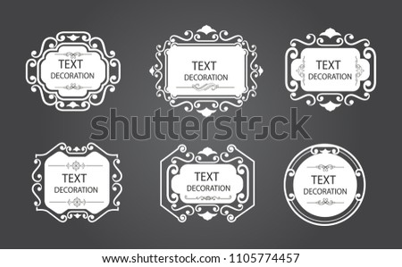 Vintage vector Set. Floral elements for design of monograms, invitations, frames, menus, labels and websites. Graphic elements for design of catalogs and brochures of cafes, boutiques.