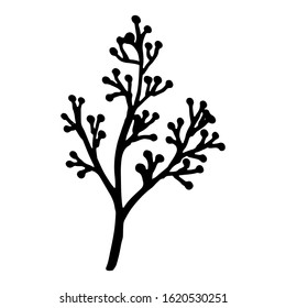 vintage vector set of hand drawn tree branches with leaves and flowers. Spring time, blossom, floral, cute.
