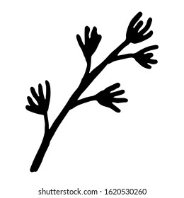 vintage vector set of hand drawn tree branches with leaves and flowers. Spring time, blossom, floral, cute.