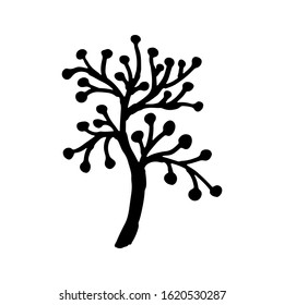 vintage vector set of hand drawn tree branches with leaves and flowers. Spring time, blossom, floral, cute.