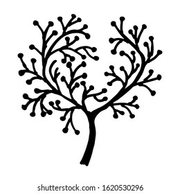 vintage vector set of hand drawn tree branches with leaves and flowers. Spring time, blossom, floral, cute.