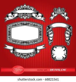 Vintage vector set: Heraldic