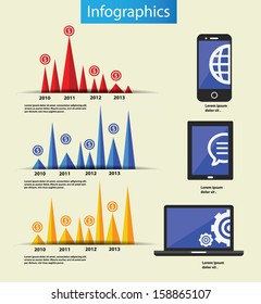 Vintage vector set of infographic elements technology