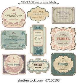 Vintage vector set labels