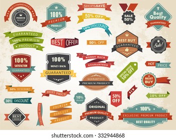 Vintage vector set of  labels banners tags stickers badges design elements./Vintage Vector Set of  Label Banner Tag Sticker Badge/Vintage Vector Set of  Label Banner Tag Sticker Badge