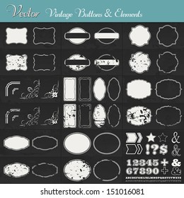 Vintage Vector Set with Labels, Buttons and Elements for Graphic Design