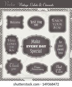 Vintage Vector set of labels and graphic design elements