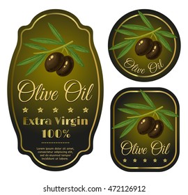 Vintage vector set labels for olive oil