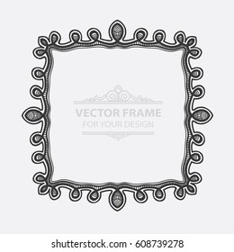 Vintage vector set retro frame, cards. Floral royal engraving design labels advertising place for text. Flourishes Line calligraphic Minimalist modernist picture background.