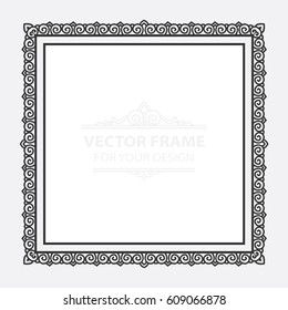Vintage vector set retro frame, cards. Floral royal engraving design labels advertising place for text. Flourishes Line calligraphic background.