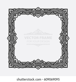 Vintage vector set retro frame, cards. Floral royal engraving design labels advertising place for text. Flourishes Line calligraphic background.