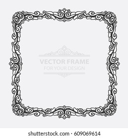 Vintage vector set retro frame, cards. Floral royal engraving design labels advertising place for text. Flourishes Line calligraphic background.