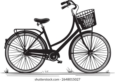 Vintage vector silhouette of a bicycle
