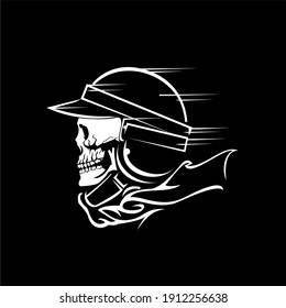 Vintage Vector Skull, Ride Motorcycle
