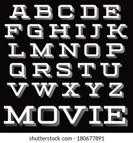 Vintage Vector Slab Serif Font. Retro Alphabet. Movie Poster Type. Retro Alphabet.