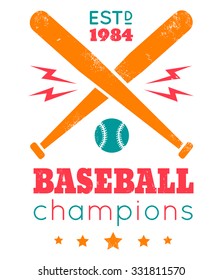 Vintage vector sport logo. Baseball champions