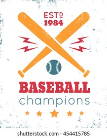 Vintage vector sport logo. Baseball champions