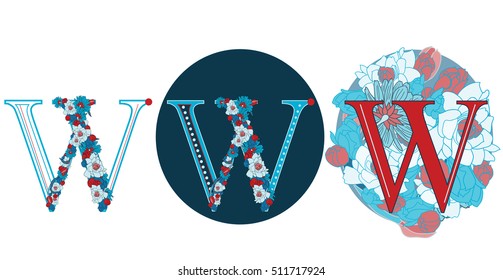 vintage vector spring illustration capital letter O