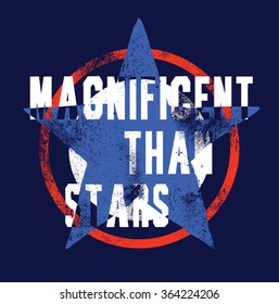 vintage vector star graphic mixed with typography for your apparel