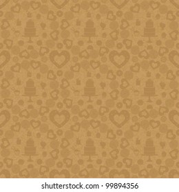 Vintage vector sweets related seamless background