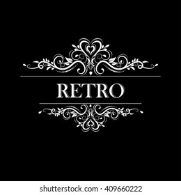 Vintage vector swirl frame