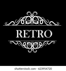 Vintage vector swirl frame
