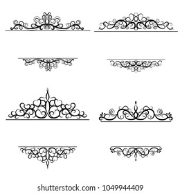 Vintage vector swirl frame set