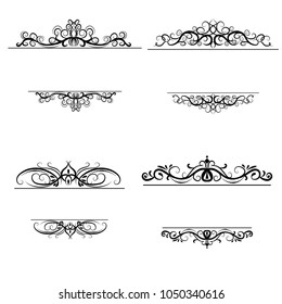 Vintage vector swirl frame set